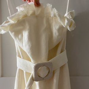 ALEXIS white linen cropped jumpsuit